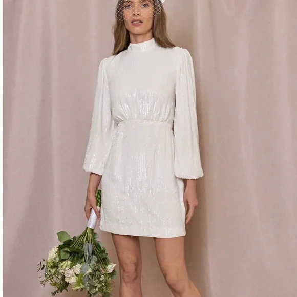 RIXO | Dresses | Rixo London Bridal Lara Sequin Ivory Dress | Poshmark